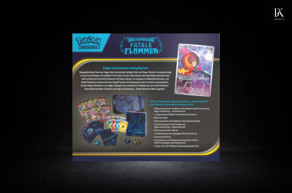 Pokémon TCG – Mega-Entwicklung: Fatale Flammen Top-Trainer-Box (Deutsch)- Sealed Neu
