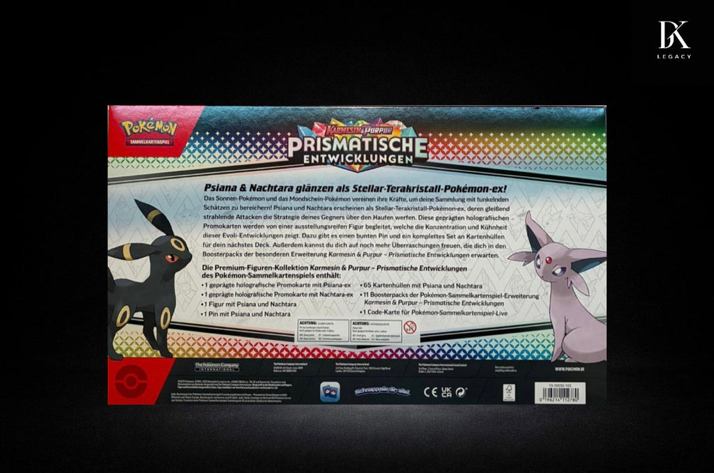 ‎ Pokémon TCG – Premium Figuren Kollektion „Prismatische Entwicklungen“ – Psiana & Nachtara ex (Deutsch) Sealed Neu